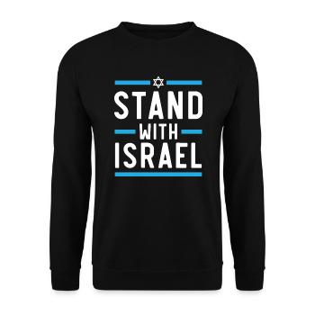 Soutenez Israël Pays Juif Israélite - Sweat-shirt Unisexe - noir - Devant - Alina (178cm) & Michal (187cm)