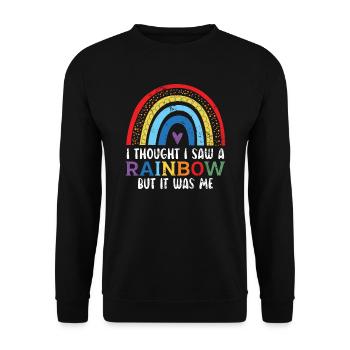Ich dachte, ich hätte einen Regenbogen gesehen, aber ich war es - Unisex Pullover - Schwarz - Vorne - Alina (178cm) & Michal (187cm)