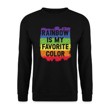 Regenbogen ist mein Lieblingsfarb-Regenbogenflüsterer - Unisex Pullover - Schwarz - Vorne - Alina (178cm) & Michal (187cm)