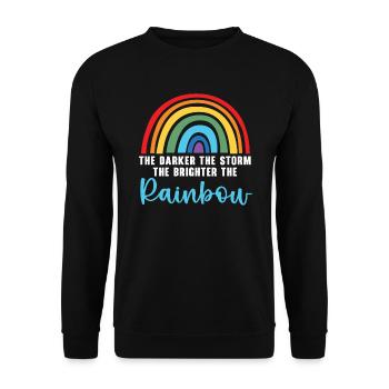 The Darker The Storm The Brighter The Rainbow - Unisex Sweatshirt - black - Front - Alina (178cm) & Michal (187cm)
