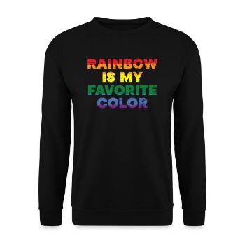 Regenbogen ist mein Lieblingsfarb-Regenbogenflüsterer - Unisex Pullover - Schwarz - Vorne - Alina (178cm) & Michal (187cm)