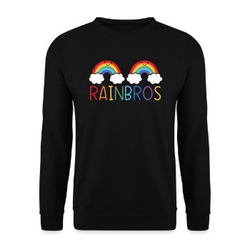 Rainbros Rainbow Lover Regenbogenflüsterer - Unisex Pullover - Schwarz - Vorne - Alina (178cm) & Michal (187cm)