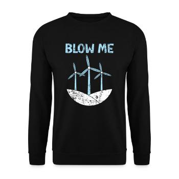 Blow Me Wind Énergie renouvelable Éolienne Éolienne - Sweat-shirt Unisexe - noir - Devant - Alina (178cm) & Michal (187cm)