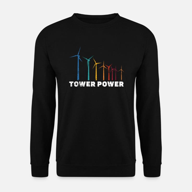 Tower Power Wind Erneuerbare Energie Windmühle - Unisex Pullover - Schwarz