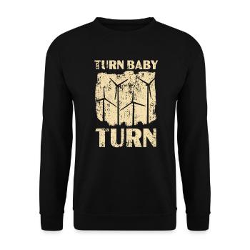 Turn Baby Turn Wind Renewable Energy Windmühle - Unisex Pullover - Schwarz - Vorne - Alina (178cm) & Michal (187cm)