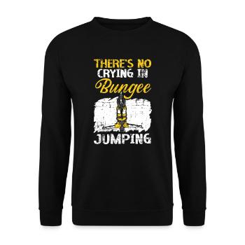 Es gibt kein Weinen im Bungee-Jumping Bungee-Jumper - Unisex Pullover - Schwarz - Vorne - Alina (178cm) & Michal (187cm)