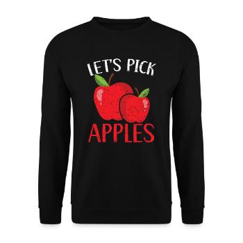 Let's Pick Apples Fruit Lover Apple Picking - Unisex Sweatshirt - black - Front - Alina (178cm) & Michal (187cm)