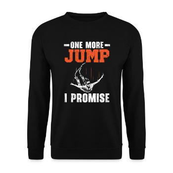 Noch einen Sprung verspreche ich Adrenalin Bungee Jumper - Unisex Pullover - Schwarz - Vorne - Alina (178cm) & Michal (187cm)