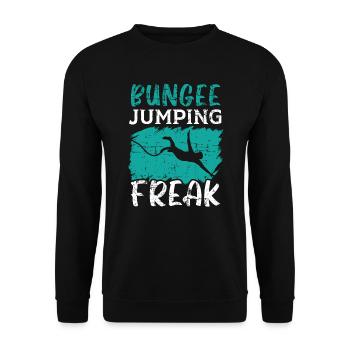 Bungee Jumping Freak Adrenaline Bungee Jumper - Unisex Sweatshirt - black - Front - Alina (178cm) & Michal (187cm)