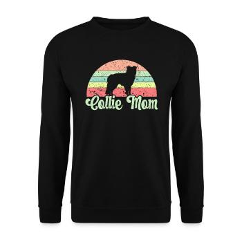 Collie Maman Chien Chiot Patte Border Collie Fête des Mères - Sweat-shirt Unisexe - noir - Devant - Alina (178cm) & Michal (187cm)