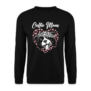 Collie Maman Chien Chiot Patte Border Collie Fête des Mères - Sweat-shirt Unisexe - noir - Devant - Alina (178cm) & Michal (187cm)