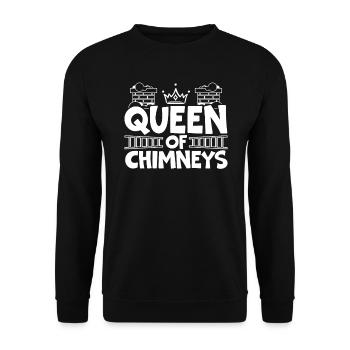 Queen Of Chimneys Fireplace Chimney Sweeper - Unisex Sweatshirt - black - Front - Alina (178cm) & Michal (187cm)