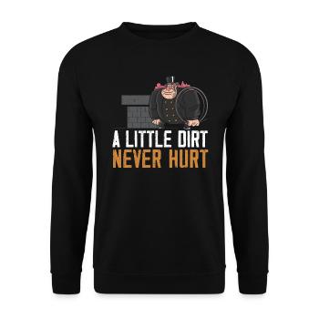 A Little Dirt Never Hurt Fireplace Chimney Sweeper - Unisex Sweatshirt - black - Front - Alina (178cm) & Michal (187cm)