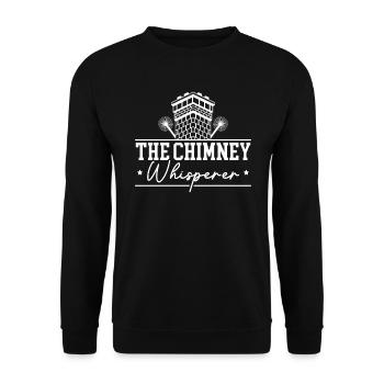 The Chimney Whisperer Fireplace Chimney Sweeping - Unisex Sweatshirt - black - Front - Alina (178cm) & Michal (187cm)