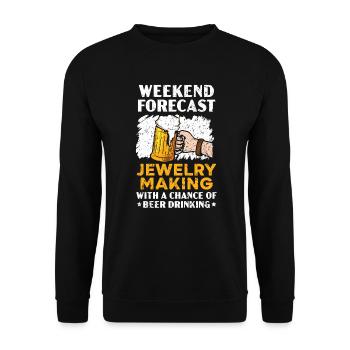 Schmuckherstellung mit einer Chance auf Biertrinken - Unisex Pullover - Schwarz - Vorne - Alina (178cm) & Michal (187cm)
