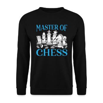 Meister des Schachsports Brettspiel Schachspieler - Unisex Pullover - Schwarz - Vorne - Alina (178cm) & Michal (187cm)