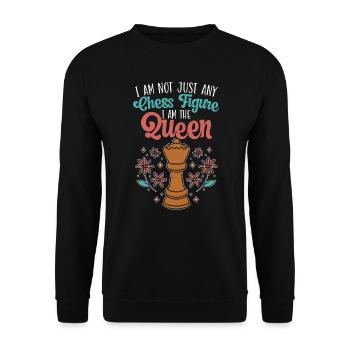 I Am Not Just Any Chess Figure I Am The Queen - Unisex Sweatshirt - black - Front - Alina (178cm) & Michal (187cm)
