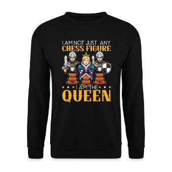 Je ne suis pas n’importe quelle figure d’échecs, je suis la reine - Sweat-shirt Unisexe - noir - Devant - Alina (178cm) & Michal (187cm)