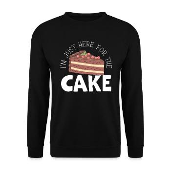 I'm Just Here For The Cake Baker Chocolate Food - Unisex Sweatshirt - black - Front - Alina (178cm) & Michal (187cm)