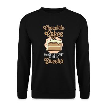Chocolate Cakes Makes Life Just A Little Sweeter - Unisex Sweatshirt - black - Front - Alina (178cm) & Michal (187cm)