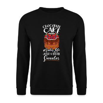 Chocolate Cakes Makes Life Just A Little Sweeter - Unisex Sweatshirt - black - Front - Alina (178cm) & Michal (187cm)