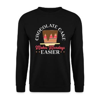 Chocolate Cake Makes Mondays Easier Choco Food - Unisex Sweatshirt - black - Front - Alina (178cm) & Michal (187cm)