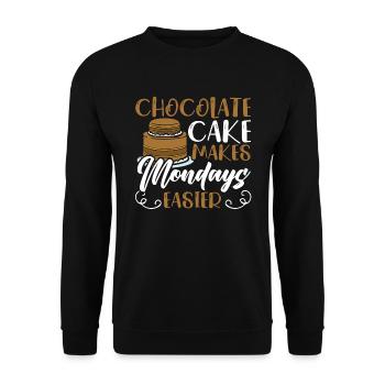 Chocolate Cake Makes Mondays Easier Choco Food - Unisex Sweatshirt - black - Front - Alina (178cm) & Michal (187cm)