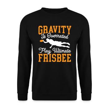 Gravity ist übertrieben spielen Ultimate Frisbee Player - Unisex Pullover - Schwarz - Vorne - Alina (178cm) & Michal (187cm)