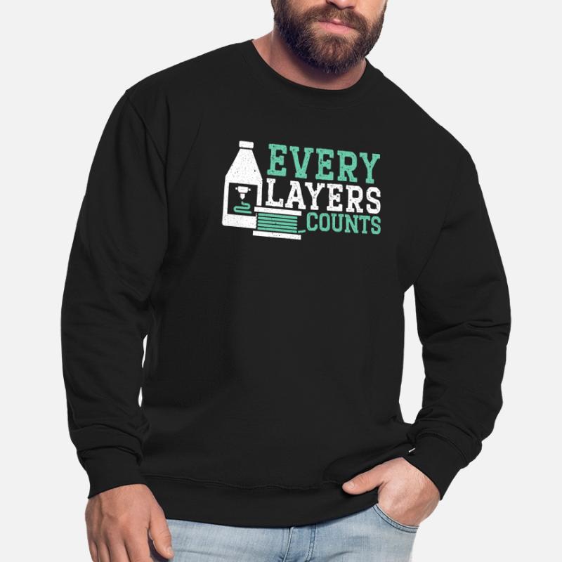 Chaque couche compte 3D Buse d’impression 3D Imprimante 3D Sweat-shirt Unisexe