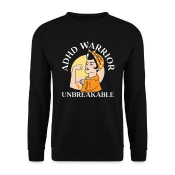 ADHD Warrior Unbreakable Embrace Neurodiversity - Unisex Sweatshirt - black - Front - Alina (178cm) & Michal (187cm)