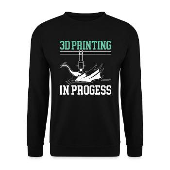 3D Printing In Progress Nozzle 3D Printer - Unisex Sweatshirt - black - Front - Alina (178cm) & Michal (187cm)