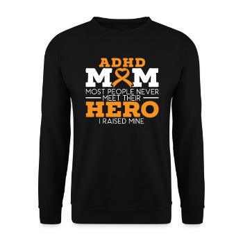 ADHS-Mutter ADHS-Bewusstsein Umarmung der Neurodiversität - Unisex Pullover - Schwarz - Vorne - Alina (178cm) & Michal (187cm)
