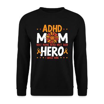 ADHS-Mutter ADHS-Bewusstsein Umarmung der Neurodiversität - Unisex Pullover - Schwarz - Vorne - Alina (178cm) & Michal (187cm)