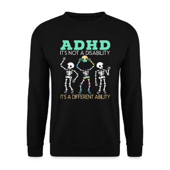 ADHS Es ist eine andere Fähigkeit Nerodiversität - Unisex Pullover - Schwarz - Vorne - Alina (178cm) & Michal (187cm)