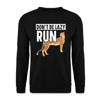Seien Sie nicht faul Run Wildlife Zookeeper Cheetah - Unisex Pullover - Schwarz - Vorne - Alina (178cm) & Michal (187cm)