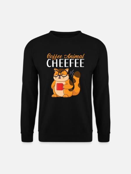 Coffee Animal Cheefee Caffeine Drinker Cheetah - Unisex Sweatshirt - black