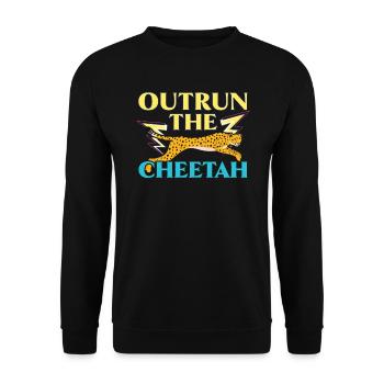 Outrun The Cheetah Wildlife Animal Zookeeper - Unisex Sweatshirt - black - Front - Alina (178cm) & Michal (187cm)