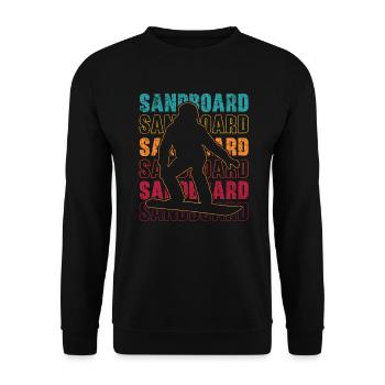 Retro Sandboard Sanboarder Boardsport Sandboarding - Unisex Sweatshirt - black - Front - Alina (178cm) & Michal (187cm)