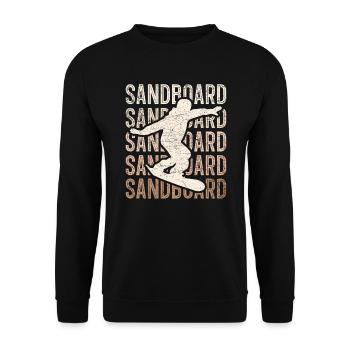 Retro Sandboard Sanboarder Boardsport Sandboarding - Unisex Sweatshirt - black - Front - Alina (178cm) & Michal (187cm)