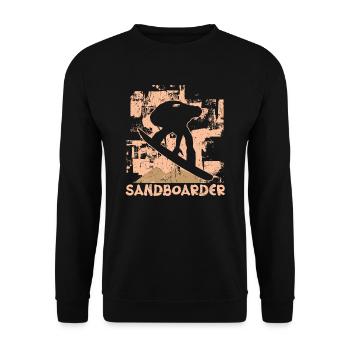 Retro Sandboard Sanboarder Boardsport Sandboarding - Unisex Sweatshirt - black - Front - Alina (178cm) & Michal (187cm)