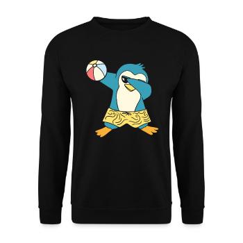 Penguin Pool Party Aufblasbarer Kugel Wasserball - Unisex Pullover - Schwarz - Vorne - Alina (178cm) & Michal (187cm)