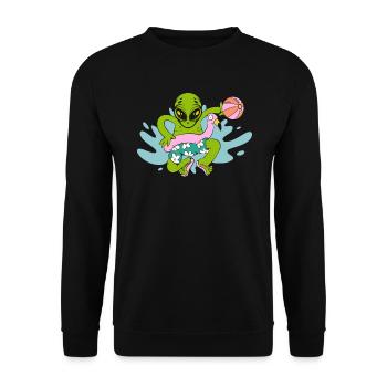 Alien Believer Aufblasbare Kugel Squad Wasserball - Unisex Pullover - Schwarz - Vorne - Alina (178cm) & Michal (187cm)