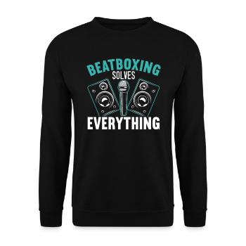Beatboxing Solves Everything Beatbox Beatboxer - Unisex Sweatshirt - black - Front - Alina (178cm) & Michal (187cm)