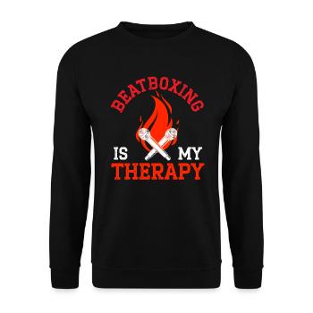 Beatboxing ist meine Therapie Musik Beatbox Beatboxer - Unisex Pullover - Schwarz - Vorne - Alina (178cm) & Michal (187cm)