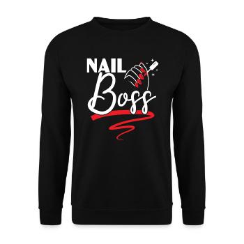 Nail Boss Nail Technician Manicurist Nail Tech - Unisex Sweatshirt - black - Front - Alina (178cm) & Michal (187cm)