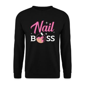 Nail Boss Nail Technician Manicurist Nail Tech - Unisex Sweatshirt - black - Front - Alina (178cm) & Michal (187cm)