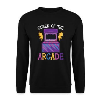 Königin des Arcade-Gaming-Videospielspieler-Spielers - Unisex Pullover - Schwarz - Vorne - Alina (178cm) & Michal (187cm)