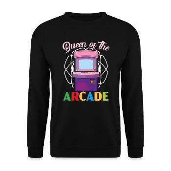 Königin des Arcade-Gaming-Videospielspieler-Spielers - Unisex Pullover - Schwarz - Vorne - Alina (178cm) & Michal (187cm)