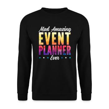 Erstaunlichster Eventplaner aller Zeiten Job Eventplanung - Unisex Pullover - Schwarz - Vorne - Alina (178cm) & Michal (187cm)