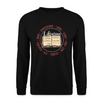 Bibliothèque Bookworm Book Lover Bibliophile Bibliothécaire - Sweat-shirt Unisexe - noir - Devant - Alina (178cm) & Michal (187cm)